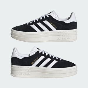 Adidas Women's Black and White Gazelle Platform Sneakers